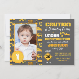 Invitación Patrón de camiones de construcción Fotos de cumple