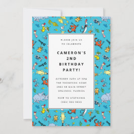 Invitación Patrón de caracteres Dr. Seuss | Cumpleaños de los