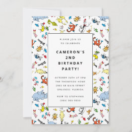 Invitación Patrón de caracteres Dr. Seuss | Cumpleaños de los