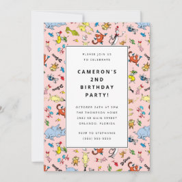 Invitación Patrón de caracteres Dr. Seuss | Cumpleaños de los