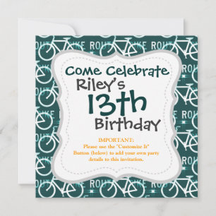 Invitación Patrón de ciclismo de bicicleta de Fixier ruta de 