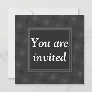 Invitación Patrón de círculos de carbón monograma