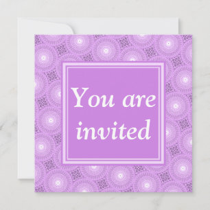 Invitación Patrón de círculos púrpura de lilo monograma