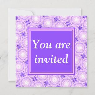 Invitación Patrón de círculos púrpura de monograma