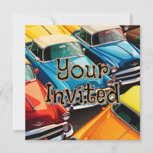 Invitación Patrón de coches antiguos