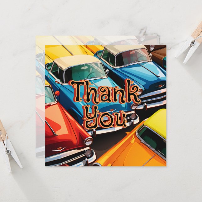 Invitación Patrón de coches antiguos (Anverso/Reverso In Situ)