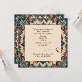 Invitación Patrón de colcha de caleidoscopio de patchwork ant