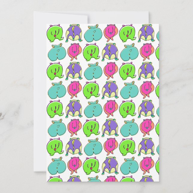 Invitación Patrón de colisiones coloridas (Anverso)