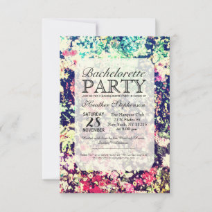 Invitación Patrón de color floral elegante multicolor