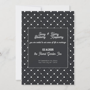 Invitación Patrón de conexiones en espiral elegante negro