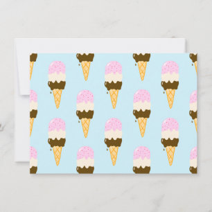 Invitación Patrón de Cono de Helado Napolitano