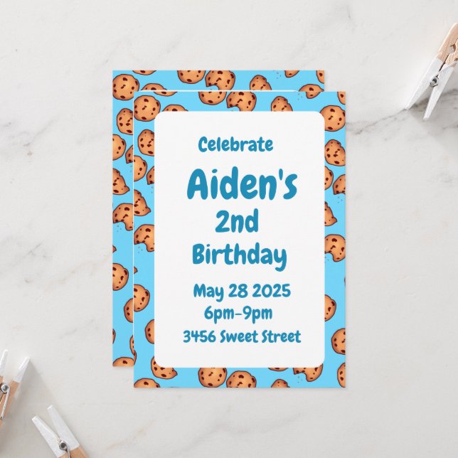 Invitación Patrón de cookies de chocolate (Anverso/Reverso In Situ)