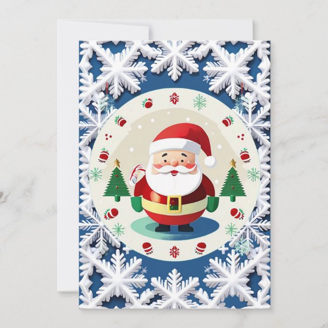 Invitación Patrón de copo de nieve de Navidad (Anverso)