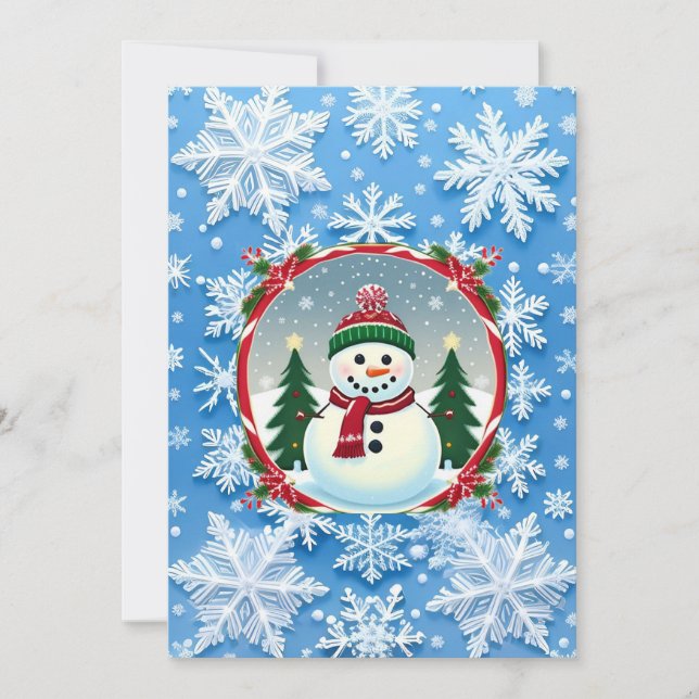 Invitación Patrón de copo de nieve de Navidad (Anverso)