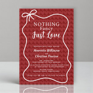 Invitación Patrón de Corazón Rojo Romántico Nada Elegante Sol