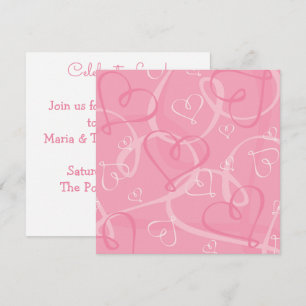 Invitación Patrón de corazón rosa