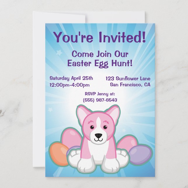 Invitación Patrón de corgi del muelle de la tapa (Anverso)