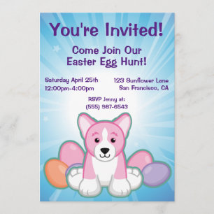 Invitación Patrón de corgi del muelle de la tapa