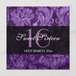 Invitación Patrón de cosecha morada de 16 Fiestas