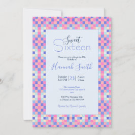 Invitación Patrón de cuadrados geométricos coloridos modernos