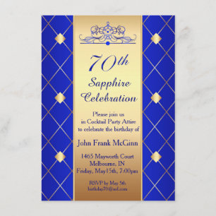 Invitación Patrón de diamante dorado en la fiesta de cumpleañ