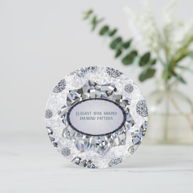 Invitación Patrón de diamante elegante con forma de estrella (Anverso de pie)