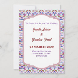 Invitación Patrón de diamante geométrico étnico pastel modern