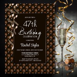 Invitación Patrón de diamantes marrones Cualquier fiesta de c