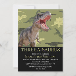 Invitación Patrón de Dinosaurio T Rex Jurassic World