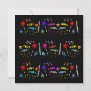Invitación Patrón de dulces de Halloween