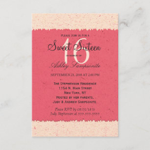 Invitación Patrón de edugie rosa y rosa de coral