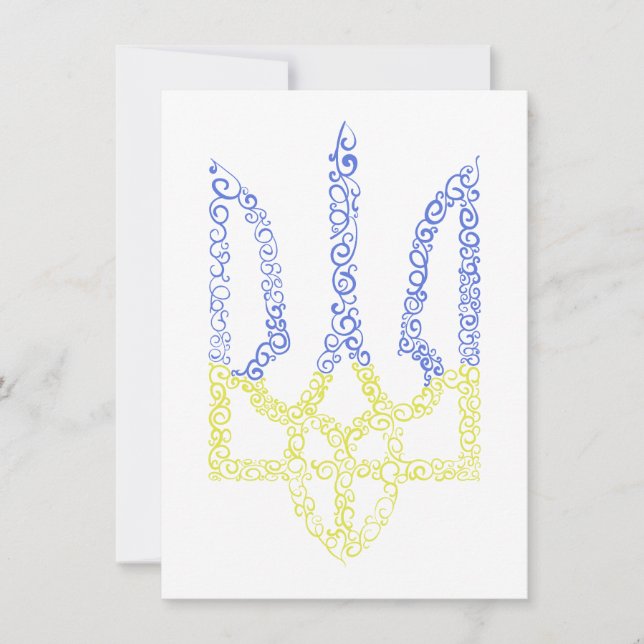 Invitación Patrón de espiral de tridente de trízub del escudo (Anverso)