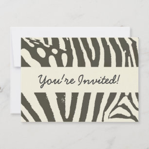 Invitación Patrón de estampado animal de cebra a rayas modern