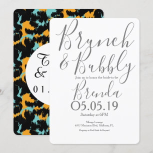 Invitación Patrón de estampado de guepardo colorido boda mode