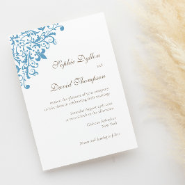 Invitación Patrón de Flor Azul Francés de Lis