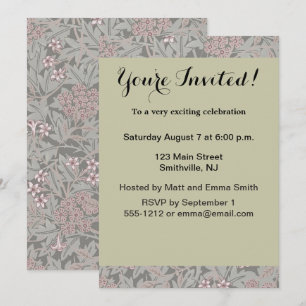 Invitación Patrón de Flor de Jazmín de William Morris