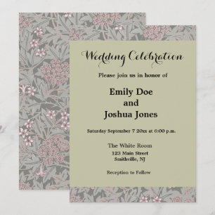 Invitación Patrón de Flor de Jazmín de William Morris