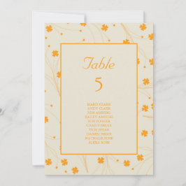 Invitación Patrón de flor del naranja Beige Retro Y2K 70