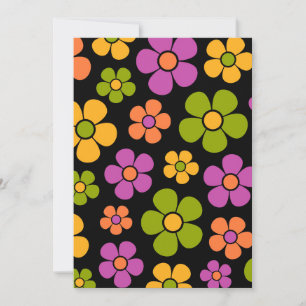 Invitación Patrón de floral de medio ambiente de los años 60 