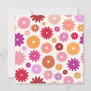 Invitación Patrón de flores coloridas