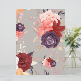 Invitación Patrón de flores coloridas incluyendo rosas