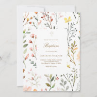 patrón de flores de prado acuarela Bautizo