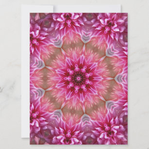 Invitación Patrón de flores rosadas de Mandala geométrica-675
