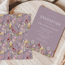 Invitación Patrón de flores silvestres boho en fiesta de grad