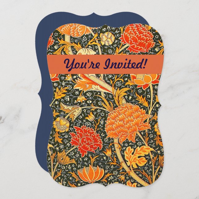 Invitación Patrón de fondo de escritorio de William Morris Cr (Anverso / Reverso)