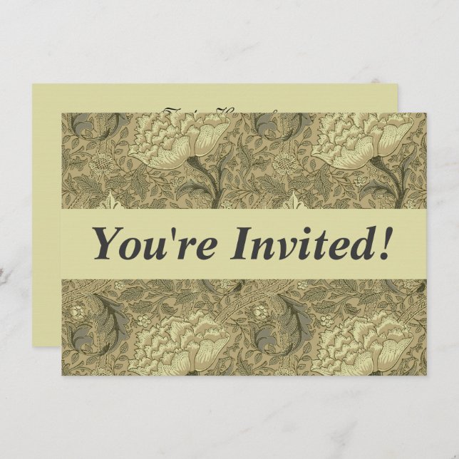 Invitación Patrón de fondo de escritorio de William Morris Wi (Anverso / Reverso)