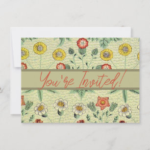 Invitación Patrón de fondo de escritorio floral de William Mo