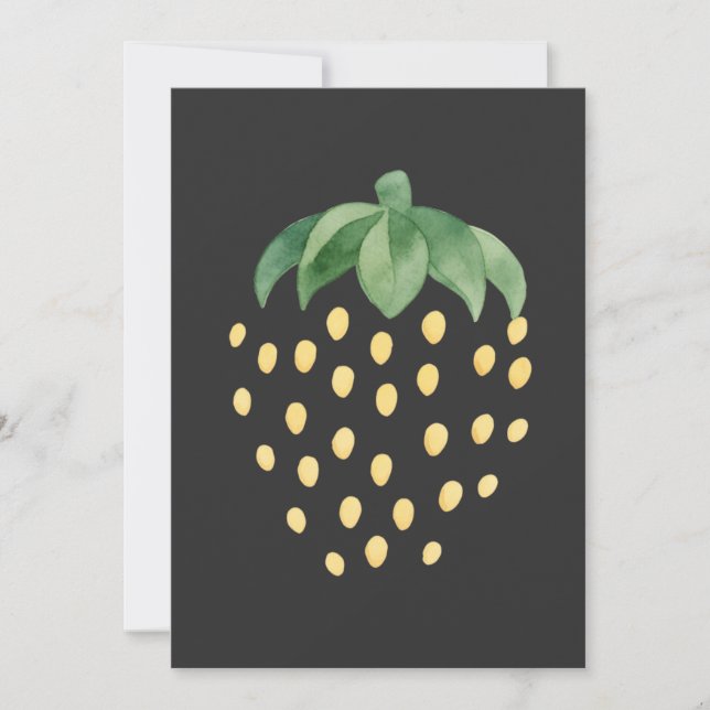 Invitación Patrón de Fresa Dorada (Anverso)