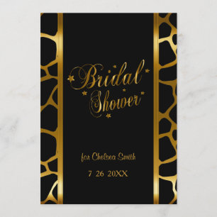 Invitación Patrón De Giraffe De Ducha Británica Con Letras De