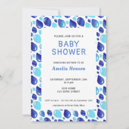 Invitación Patrón de globo azul niño bebé Baby Shower